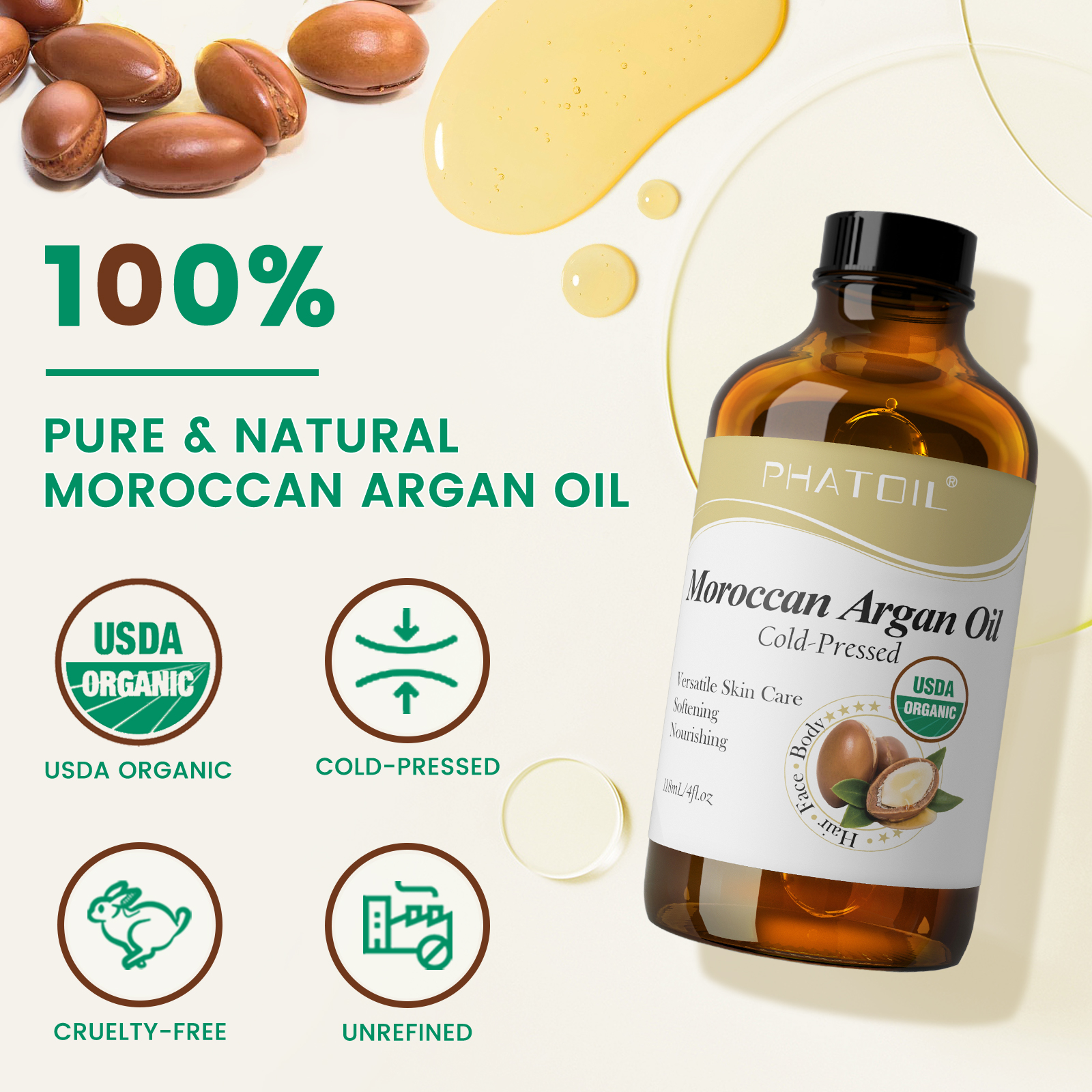PHATOIL 118ml Organic Face Oil – Argan Oil Treatment Bewertung und Preis
