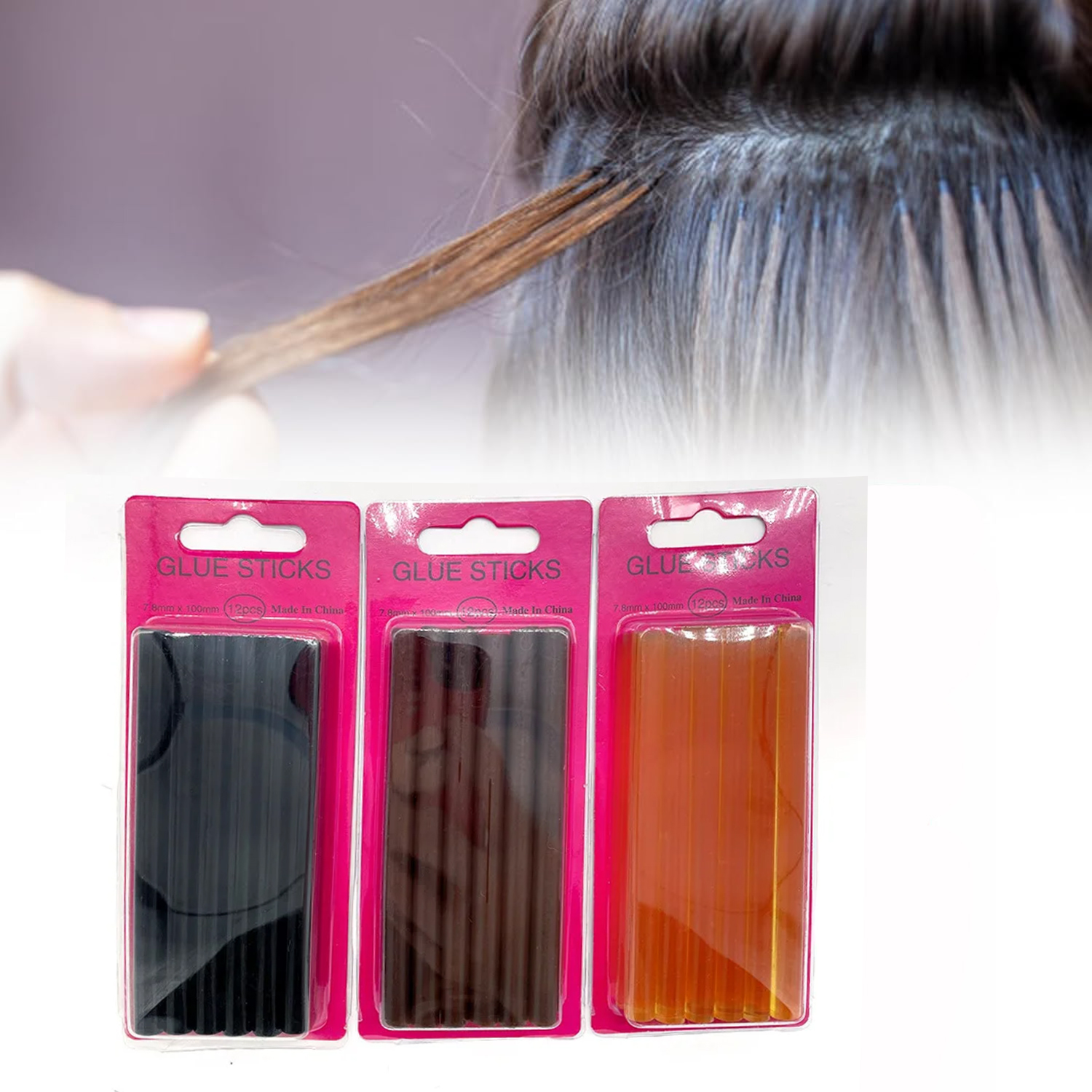 12pcs/lot 0.7*10 cm Hot Melt G – Glue Gun Hair Bewertung und Preis